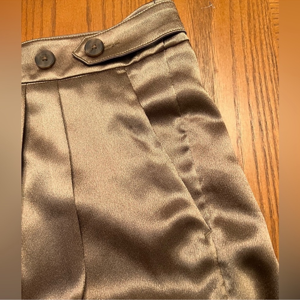A new day Gold Satin Wide Leg Cargo Pants